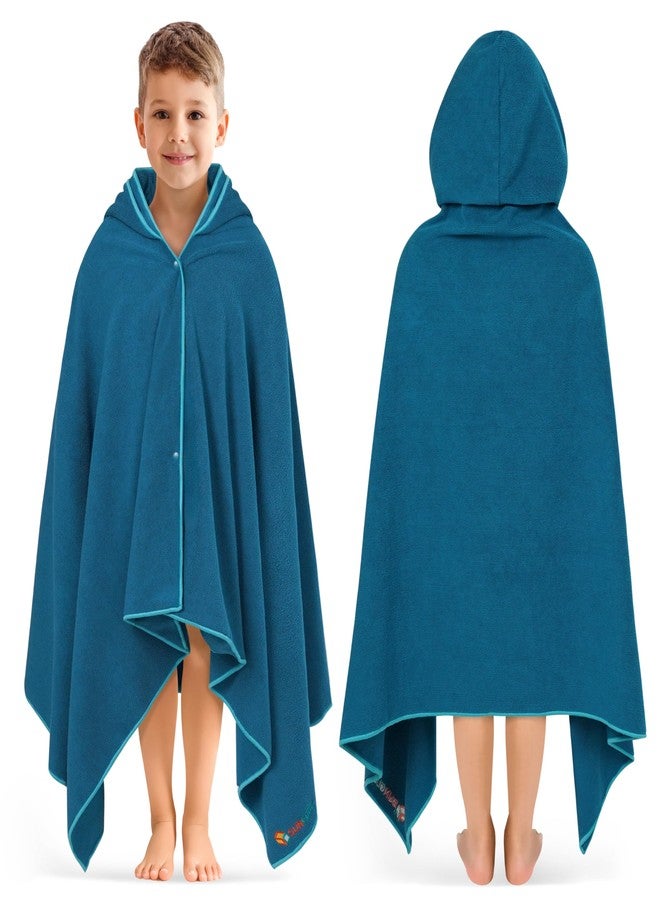 Suncube SUN CUBE Kids Hooded Towel, Absorbent Quick Dry Beach Bath Towel, Swim Surf Poncho Wrap Shower, Pool, Bath, Boys, Girls, Large 30x60 inch, Age 3-9 Years, Sea Blue - Image 1