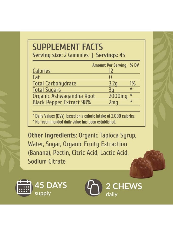HERBAMAMA Ashwagandha Gummies with Black Pepper - 2000 mg Pure Ashwagandha Extra Strength - Calming Supplements for Adults - Vegan, Gelatin-Free, Non-GMO - 90 Mango-Flavored Chews - Image 3