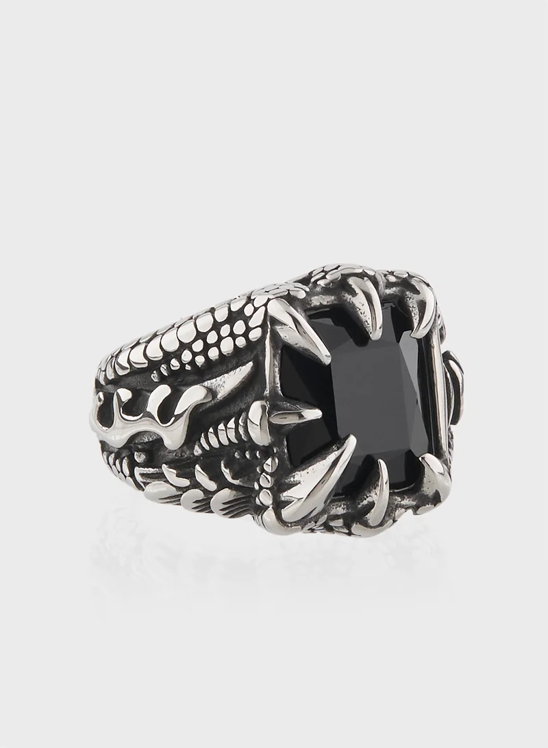 Seventy Five Black Stone Ring