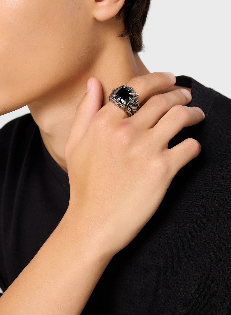 Seventy Five Black Stone Ring