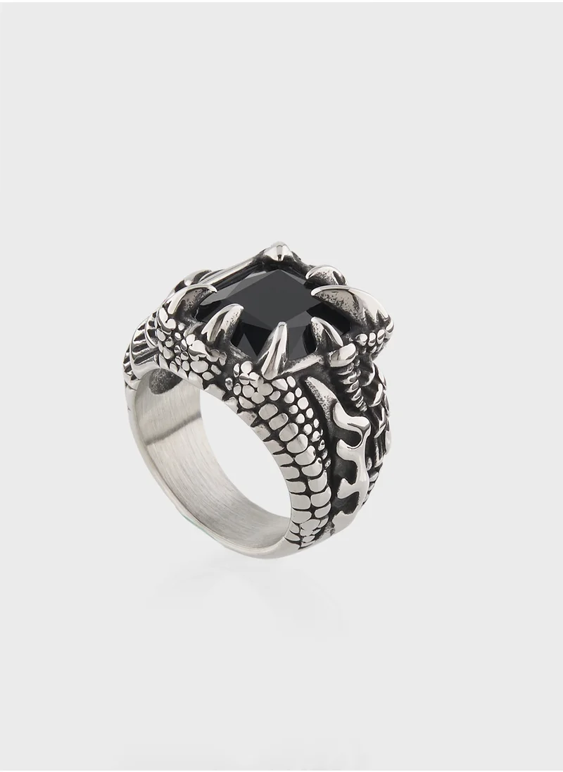 سفنتي فايف Black Stone Ring