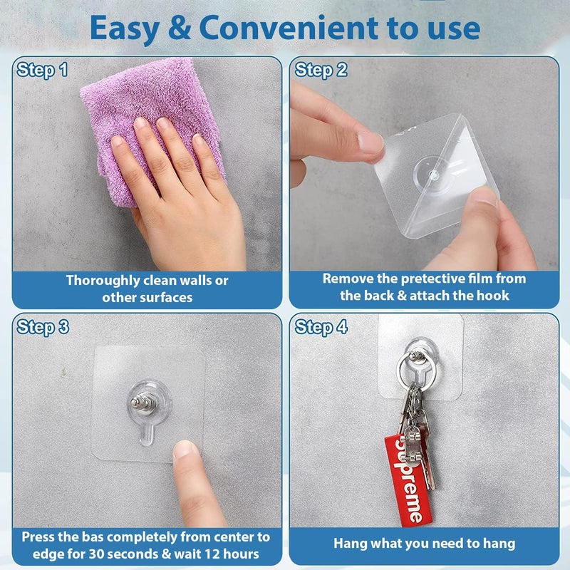 Super Screw for Wall Stainless Steel Self Adhesive Hooks Nail Free Heavy Duty Durable No Drilling Waterproof Hooks for Bathroom Home Photo Frame Kitchen Accessories Items Pack of 10  - Image 5