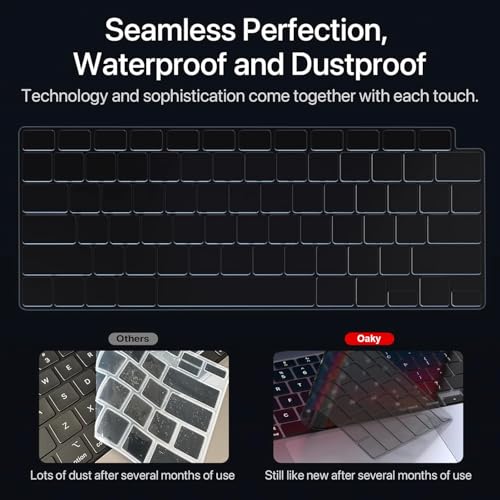Oaky Keyboard for MacBook Air M1 13 inch 2020 Release Model A2179, A2337 Touch ID & Retina Display Ultra Thin Keyboard Cover Waterproof Dust-Proof Keyboard Protector Protective Skin -Translucent Grey - Image 5