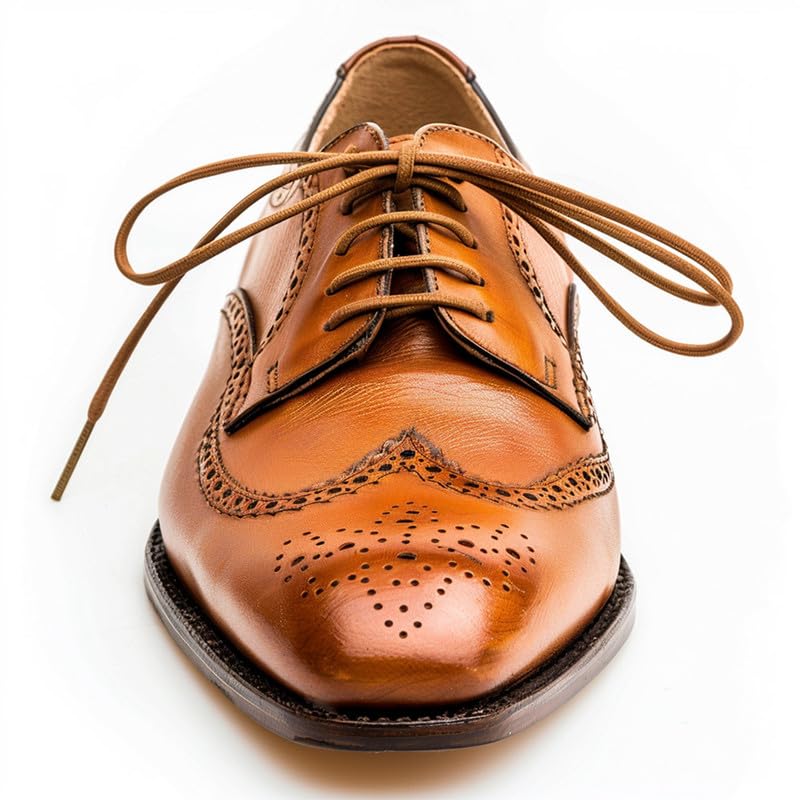 PANGAEA [4 Laces] 2-Pair Pack Waxed Round Oxford Shoe Laces for Dress Shoes Chukka 3/32Inch Thin(#05 Tan,30in (76cm)) - Image 3