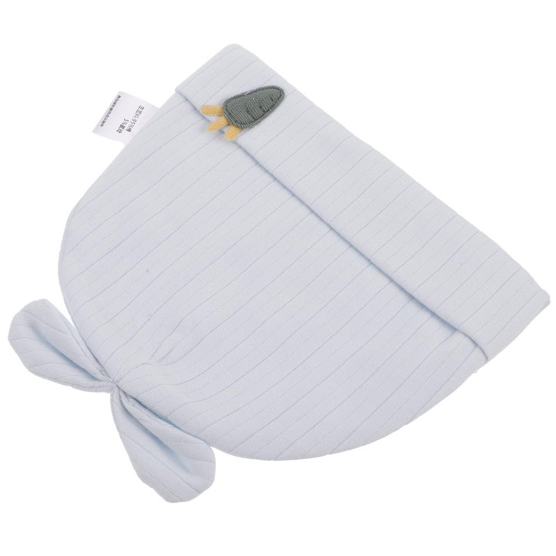 Soft Double Layer 100 Cotton Beanie Hat With Rabbit Ears For Boys Blue Patterned Cap - Image 2
