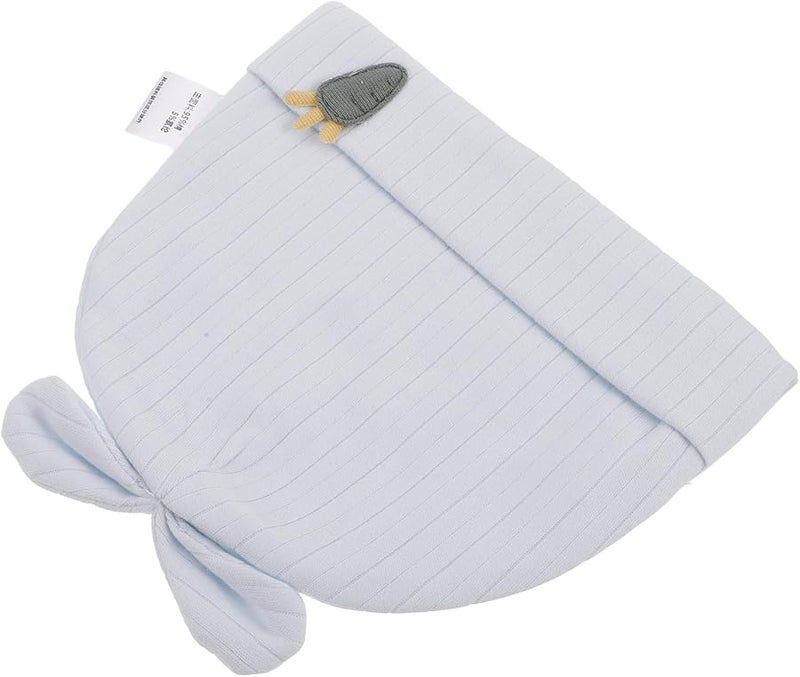 Soft Double Layer 100 Cotton Beanie Hat With Rabbit Ears For Boys Blue Patterned Cap - Image 1