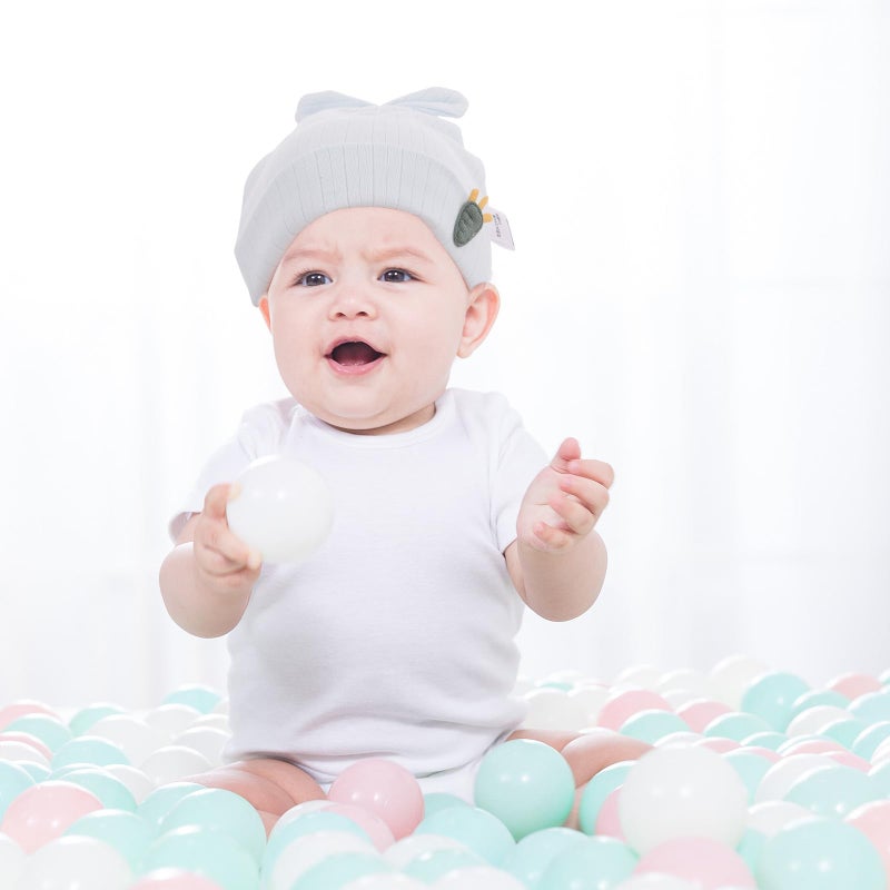 Soft Double Layer 100 Cotton Beanie Hat With Rabbit Ears For Boys Blue Patterned Cap - Image 5
