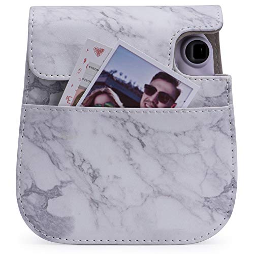 Frankmate PU Leather Camera Case Compatible with Fujifilm Instax Mini 11 12 Instant Camera with Adjustable Strap and Pocket (Marble) - Image 4