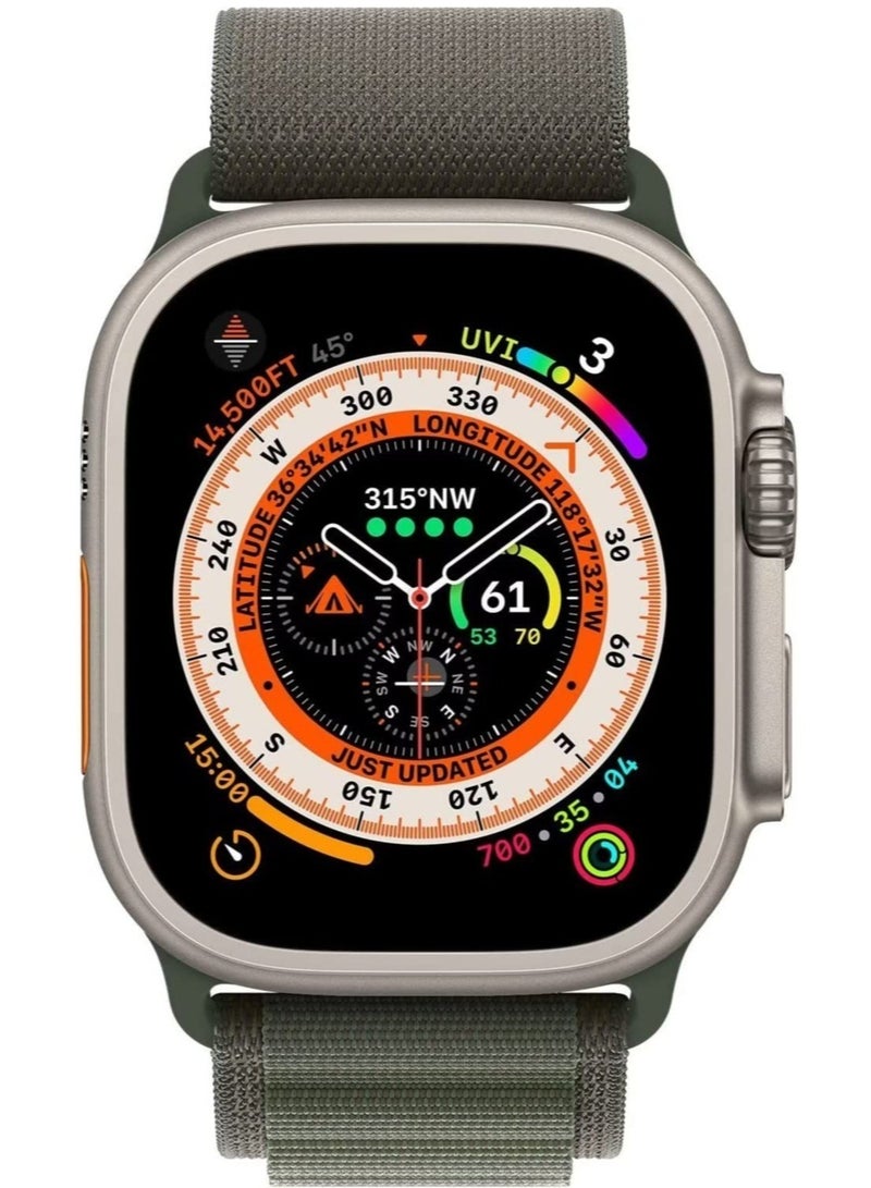 ELTRAZONE Apple Watch Ultra Straps,Women Men,Two Textile Layers Woven Loop Titanium G-Hook Sport Band for Iwatch Series 8/7/6/5/4/3/2/1/SE,Starlight,44/45/49mm - Image 3