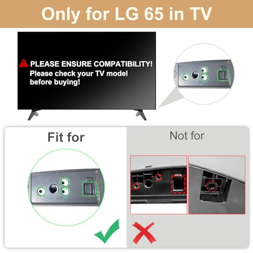 Varghesyla أرجل تلفاز لقاعدة تلفاز LG، لأرجل تلفاز LG مقاس 65 بوصة 65UJ6540 65UJ6200PUA 65UK6200 65UK6300 65UK6500 65UM7100 65UN7300 65UN6955ZUF 65UJ630T 65UJ635T 65UJ6320 بديل للأرجل مع براغي - Image 2