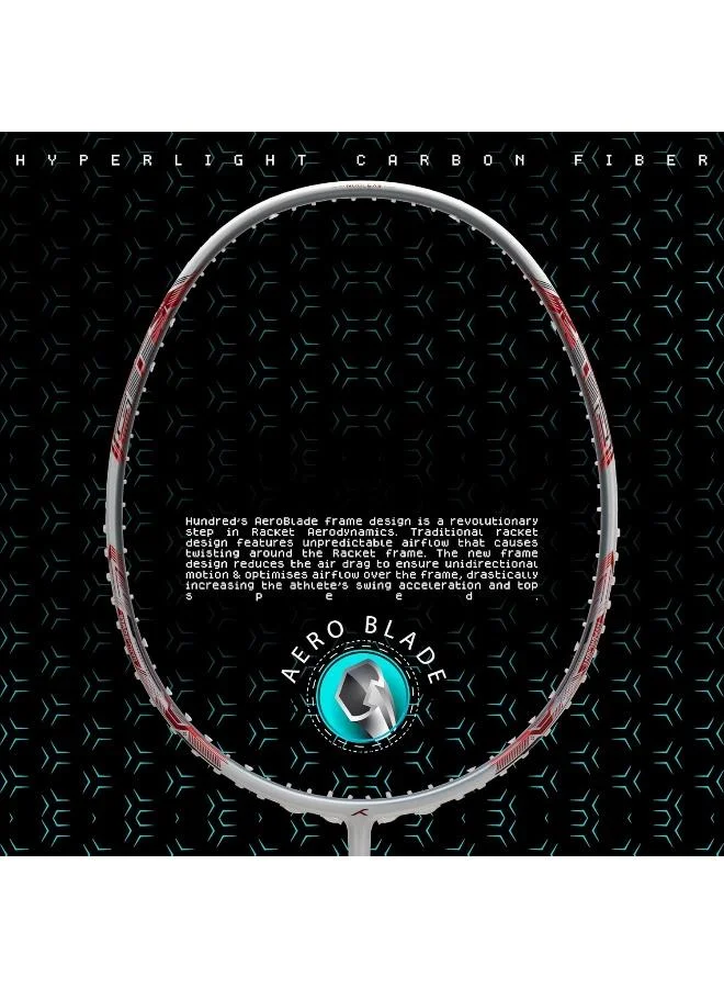 HUNDRED  Hundred Nuclear 78 Carbon Fibre Unstrung Badminton Racket With Full Racket Cover  | Best Price UAE