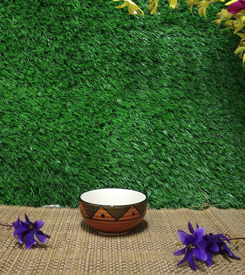 Caffeine Ceramic Handmade Brown Soorya Breakfast Set (Set of 3) - Image 5