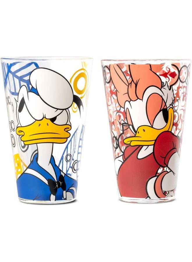 طقم كؤوس ديزني للأبد دونالد ودaisy سعة 310 مل - مجموعة من 2 كأس مميز
