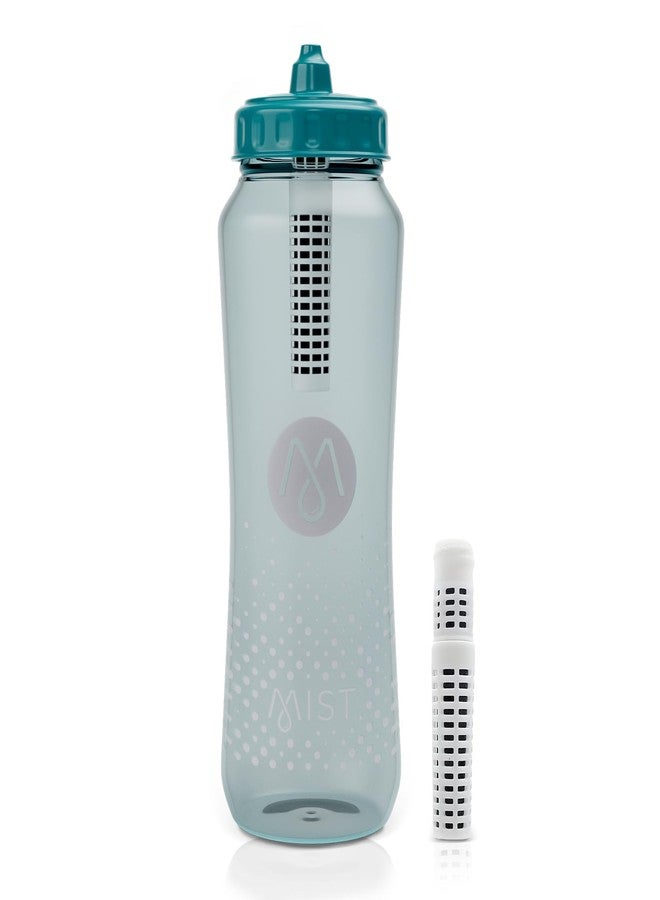 Mist Sports Squeeze Water Bottle with Built-In Filter for Pure Water, Lightweight and Easy Grip Squeeze Water Bottles Sports Quality, Leak Proof & BPA Free Athletic Water Bottle Squirt Top, Deap Teal - Image 2