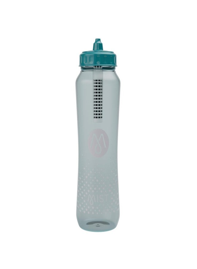 Mist Sports Squeeze Water Bottle with Built-In Filter for Pure Water, Lightweight and Easy Grip Squeeze Water Bottles Sports Quality, Leak Proof & BPA Free Athletic Water Bottle Squirt Top, Deap Teal - Image 1