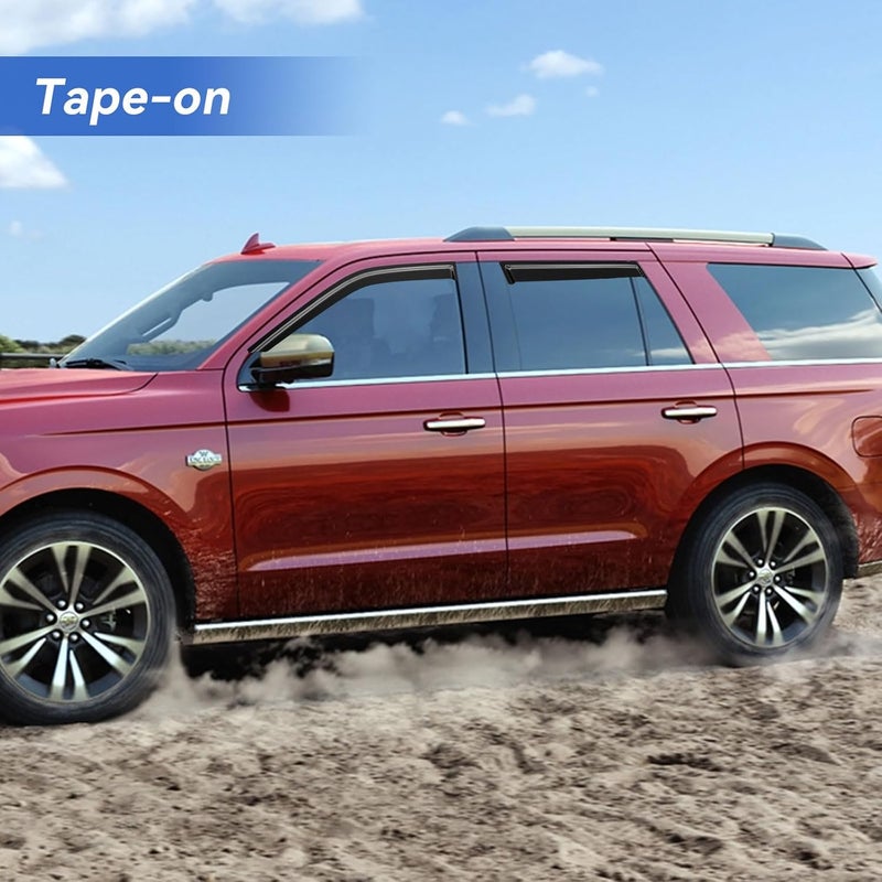 YQAUTEC Window Visors Rain Guards for 2018-2024 Ford Expedition - Image 3