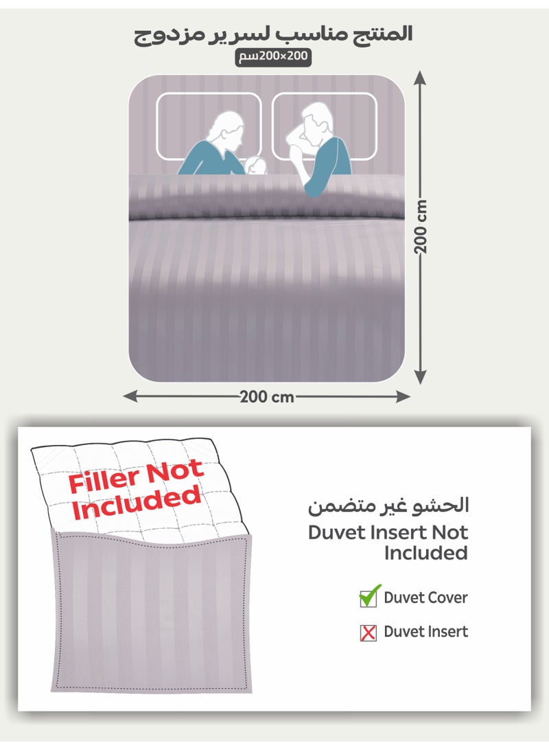 Donetella Striped Duvet Cover Set King Size 260x240 cm - 6-Pcs Bed Set, Microfiber Fabric - 1 Duvet Cover, 1 Fitted Sheet, 2 Pillow Sham, 2 Pillowcase (Filler Not Included) - Image 3