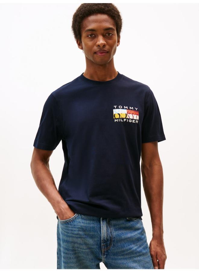 تومي هيلفيغر تيشيرت بياقة دائرية مطبوع بشعار - Image 1