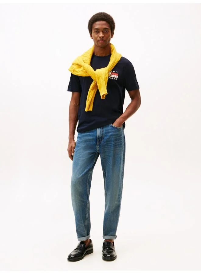 TOMMY HILFIGER Logo Print Jersey Crew Neck T-Shirt