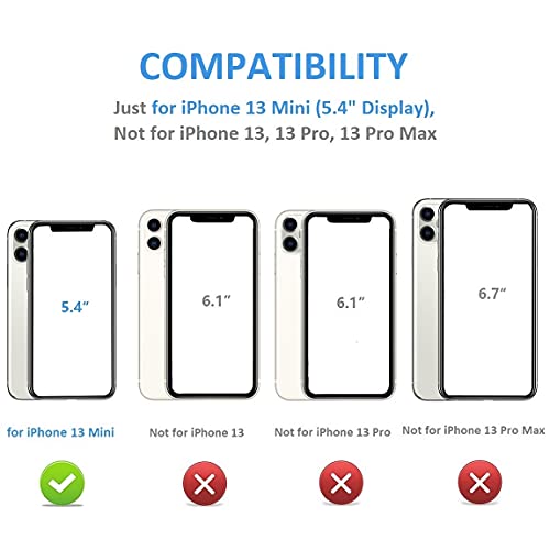 OT ONETOP ONETOP Compatible with iPhone 13 Mini Wallet Case with Card Holder, PU Leather Kickstand Card Slots Case, Double Magnetic Clasp and Durable Shockproof Cover 5.4 Inch(Black) - Image 2