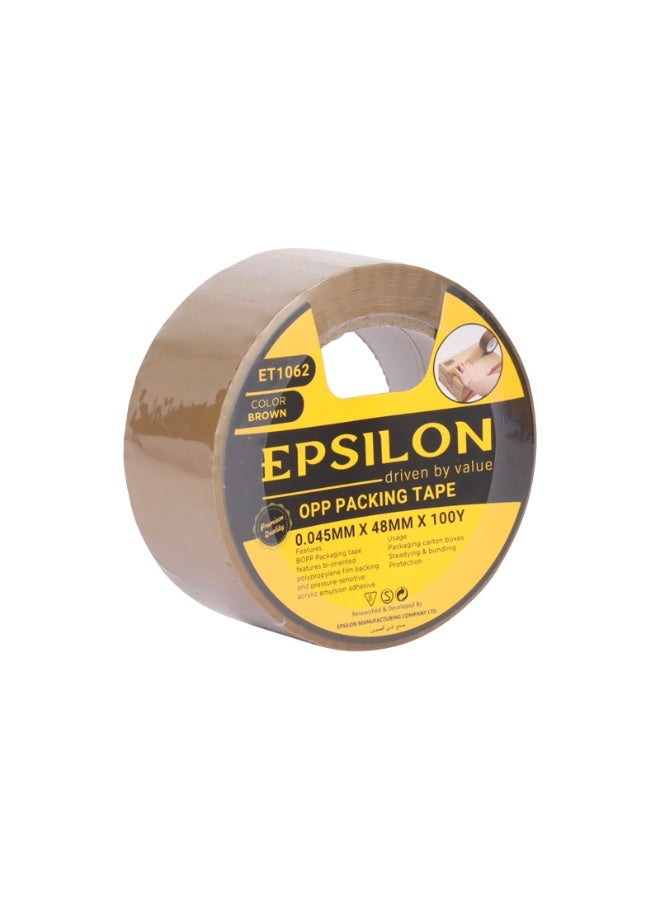Epsilon شريط تعبئة OPP ثقيل الوزن مع لاصق قوي - 48 مم × 100 ياردة، فيلم BOPP، مثالي لختم الصناديق، الشحن، التعبئة، استخدامات DIY - Image 3