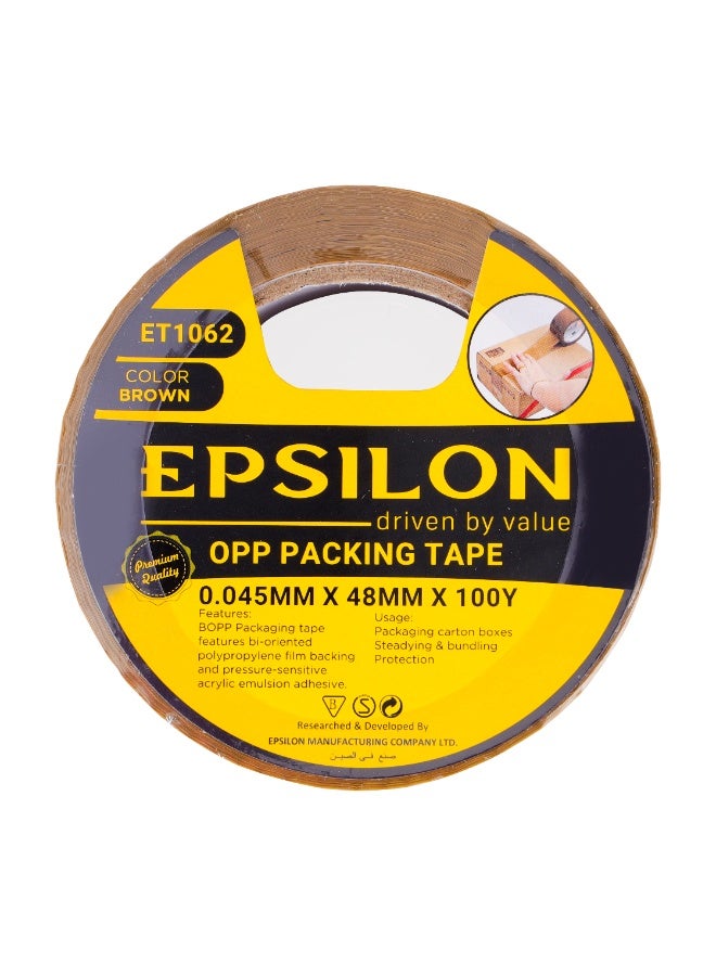 Epsilon شريط تعبئة OPP ثقيل الوزن مع لاصق قوي - 48 مم × 100 ياردة، فيلم BOPP، مثالي لختم الصناديق، الشحن، التعبئة، استخدامات DIY - Image 4