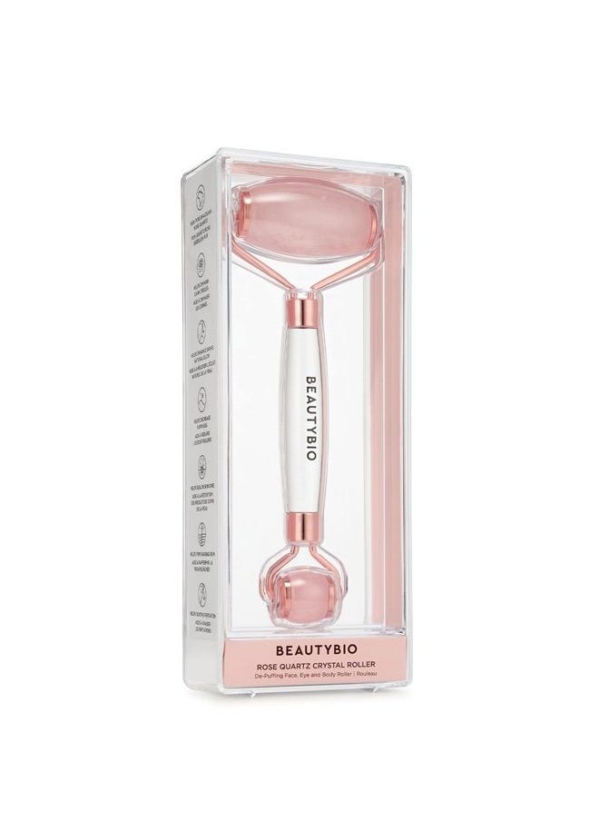 Beauty Bioscience BeautyBio Quartz Roller Pure, Sustainably harvested Brazilian Rose Quartz Face, Eye & Body Roller  - Image 4