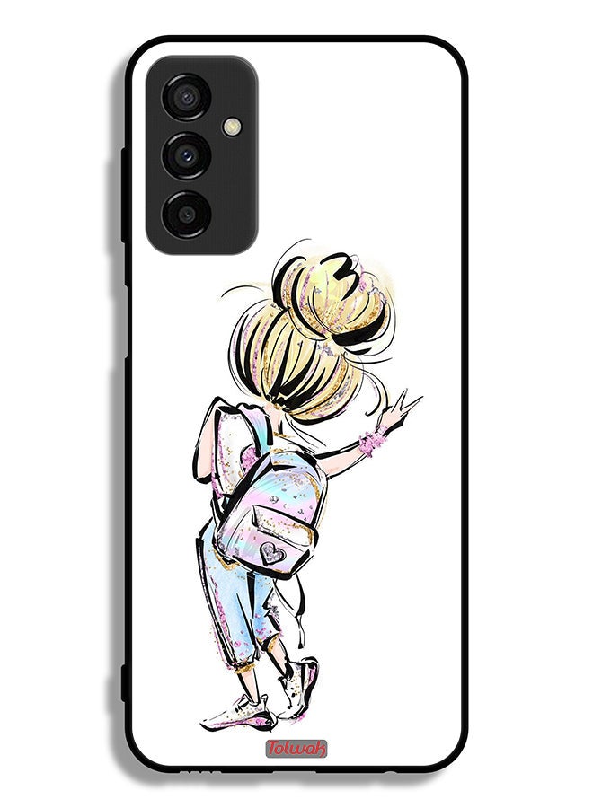 Tolwak Samsung Galaxy F23 Protective Case Cover Back To School Girl Art - Image 2