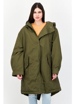 WHISTLES Women Plain Parka Jacket, Khaki  - Image 1