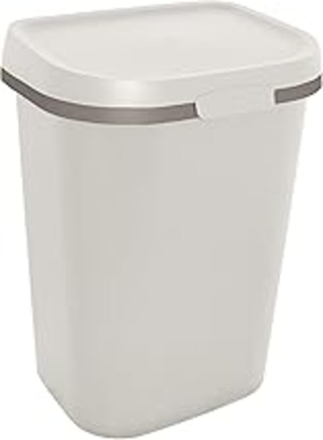 Curver Plastic Mistral Flat Waste Bin, 25 Liter Capacity, Beige