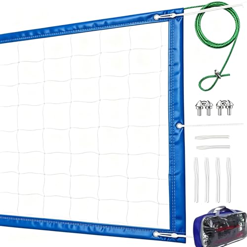 CVT Professional Volleyball Net Outdoor Heavy Duty Upgraded for Durability and Weatherproof High Strength Steel Cable Reinforced Bezel for Backyard Beach Pool Outdoor Indoor Regulation 32x3FT - Image 1