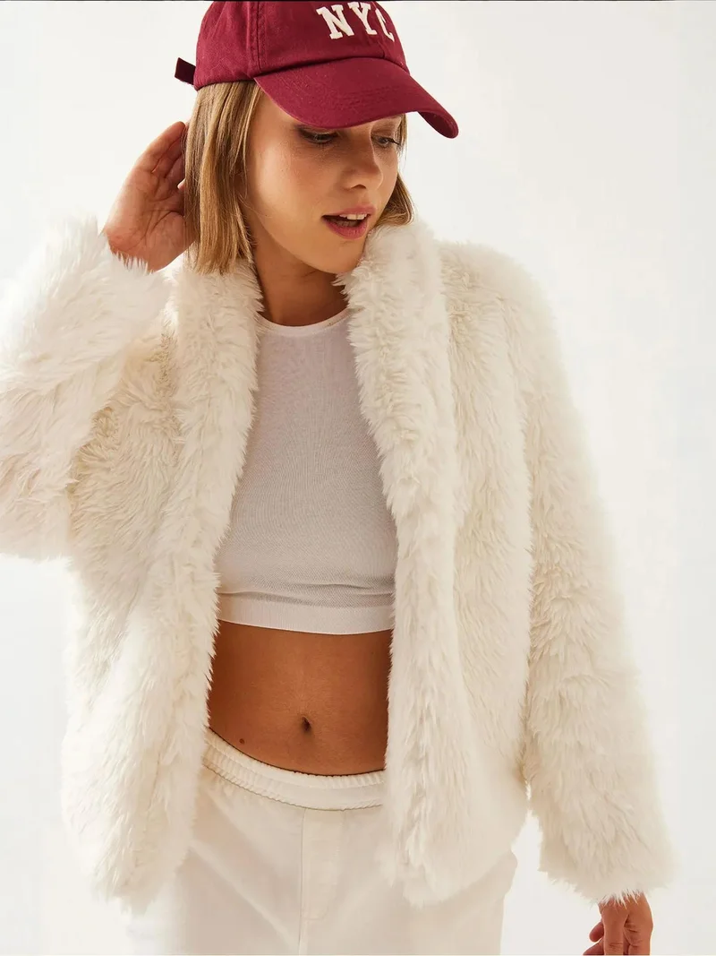 بيانكو لوتشي معطف لوكسي فرو صناعي بياقة شال