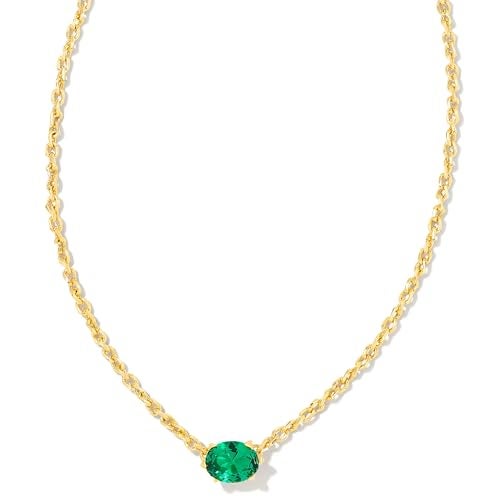 Kendra Scott قلادة كيندرا سكوت كايلين مطلية بالذهب عيار 14 في كريستال أخضر، مجوهرات عصرية للنساء - Image 1