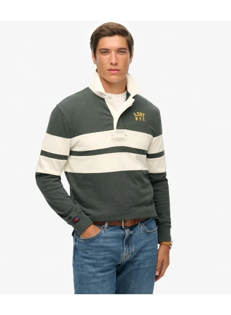 Vintage Athletic Stripe Rugby Top