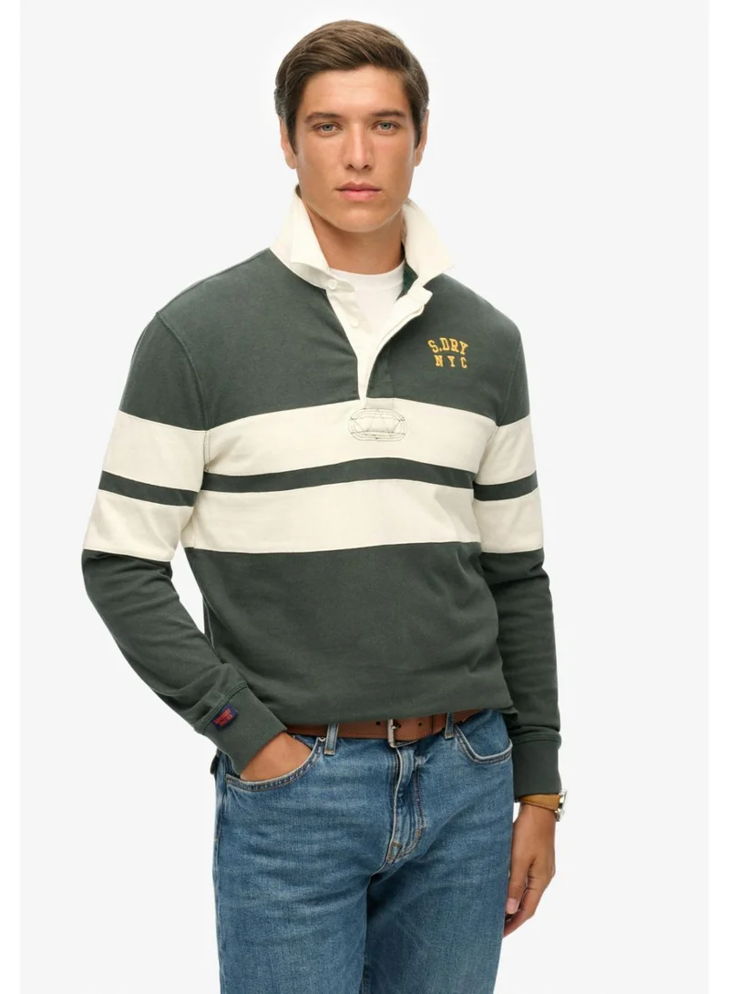 Vintage Athletic Stripe Rugby Top
