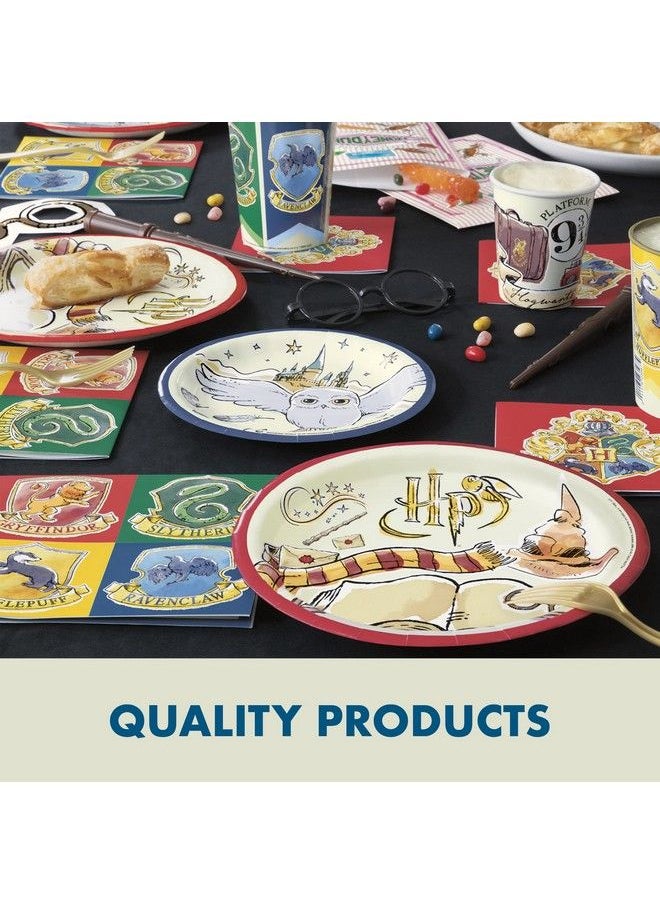 Unique - Harry Potter Birthday Decorations Kit ; Harry Potter Birthday Party Supplies ; With Harry Potter Balloons Table Cover Banner Dinner And Cake Plates Napkins Cups Candles Button ; Serves 16 - Image 1