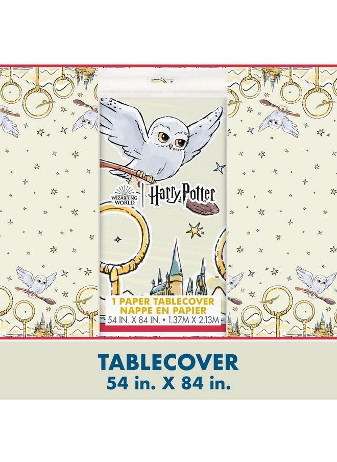 Unique - Harry Potter Birthday Decorations Kit ; Harry Potter Birthday Party Supplies ; With Harry Potter Balloons Table Cover Banner Dinner And Cake Plates Napkins Cups Candles Button ; Serves 16 - Image 1