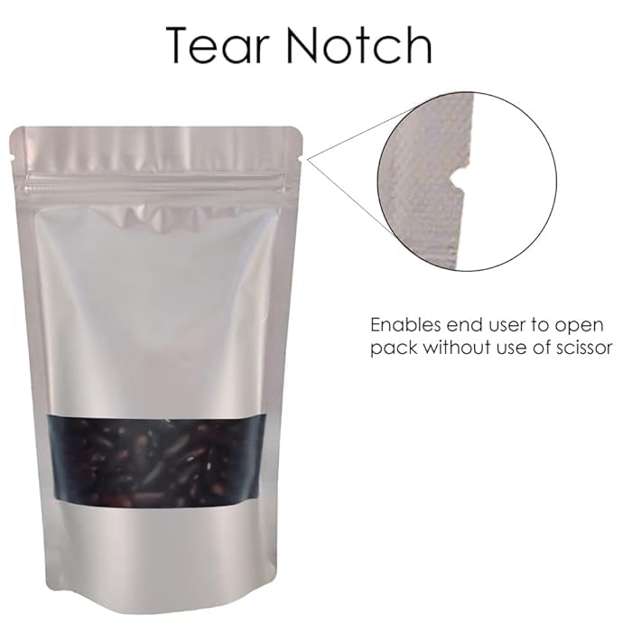 Deera DEERA Matt Finish With Window Ziplock Pouch Silver100mmx170mmPack Of 25  - Image 5