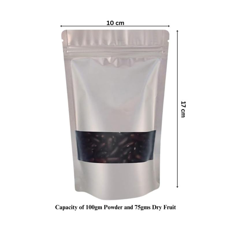 Deera DEERA Matt Finish With Window Ziplock Pouch Silver100mmx170mmPack Of 25  - Image 3