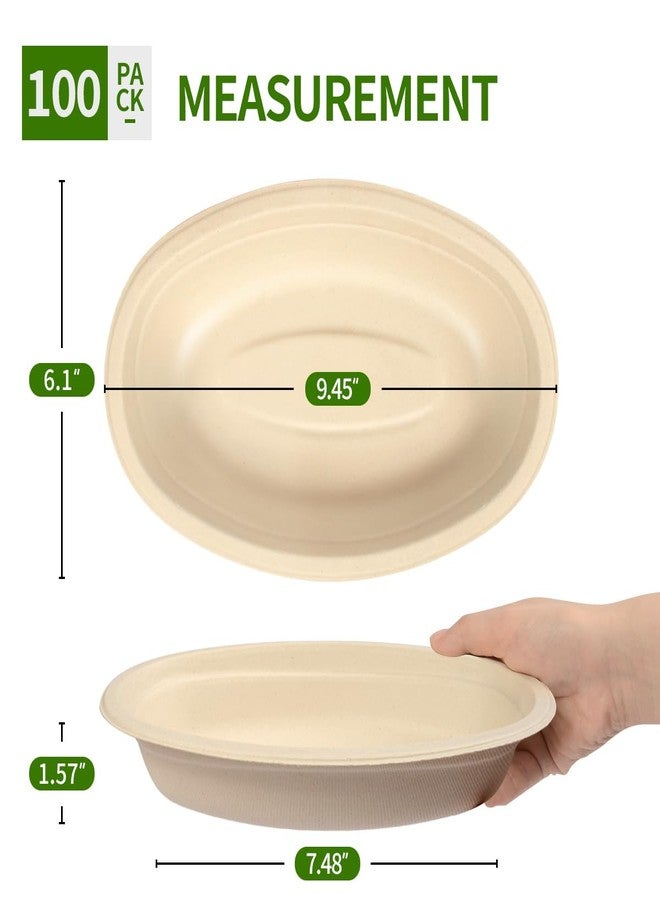 AICHEF 100 Pack 28 oz Oval Disposable Bowls, Microwavable Serving as Burrito Bowl, Nacho, Potato, Taco Salad Bowl, Nacho Bar Supplies for Party - Image 2