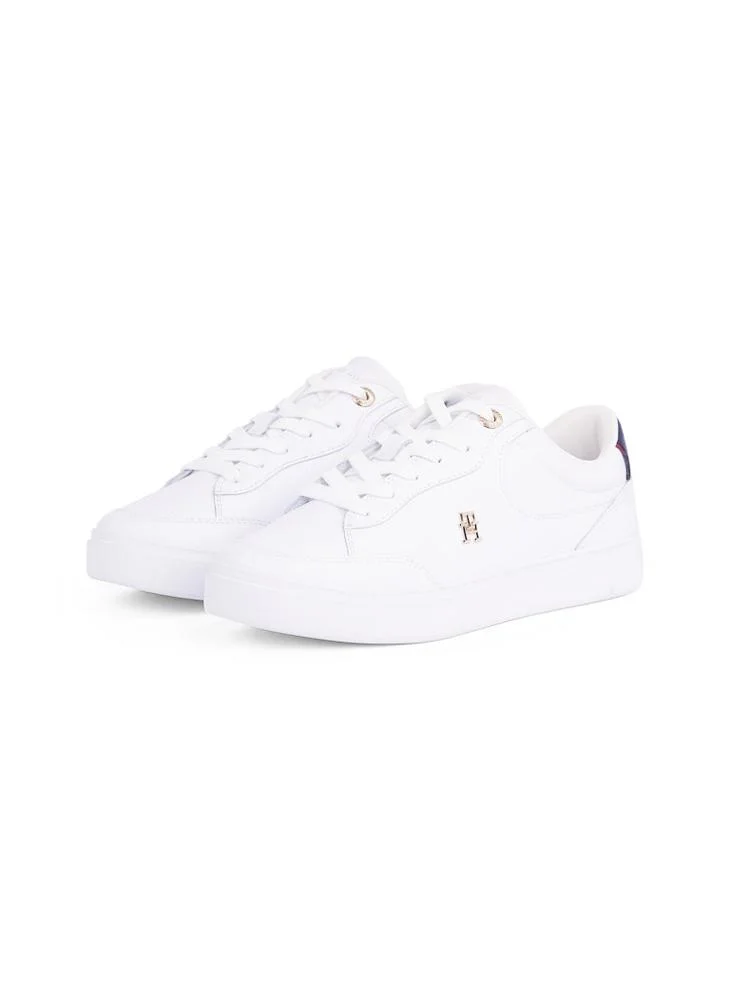 تومي هيلفيغر Logo Detail Lace Up Low Top Sneakers