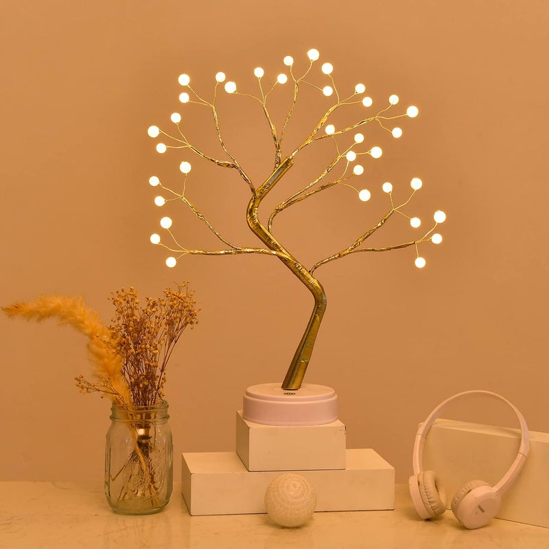 Dravizon 20Inch 36LED Cherry Blossom Bonsai Light Led Desk Tree Lamp Artificial Tabletop Fairy Light Tree Lamp LED Lights for HomeBedroom IndoorWedding PartyDecoration - Image 1