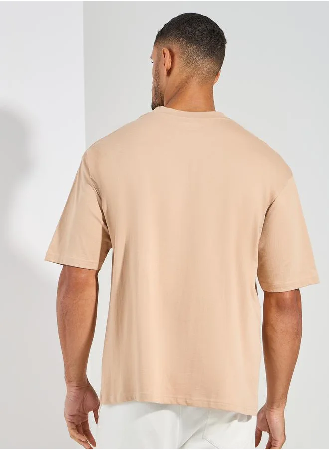 Styli Chest Badge Compact Jersey Oversized T-Shirt