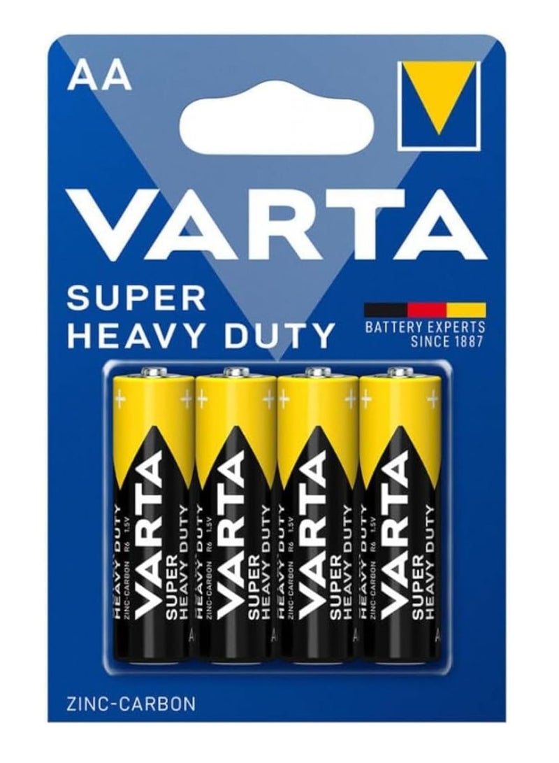 VARTA Super Heavy Duty Battery Size AA 1.5V, Zinc-Carbon R6P Battery - 4 pes , Made in Vietnam - Image 3