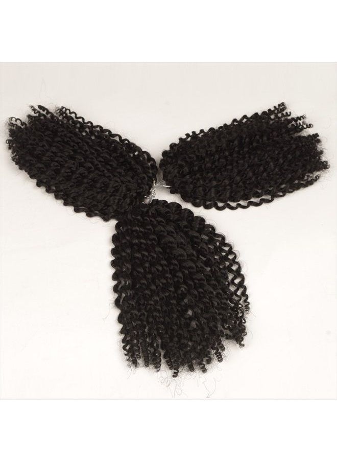 Sharopul - Kinky Curly Crochet Hair 8 Inch Short Marlybob Jerry Curl Natural Black Color Afro Kinky Twist Hair Crochet Soft Synthetic Crochet Braiding Hair Extention For Black Women(1B) - Image 1