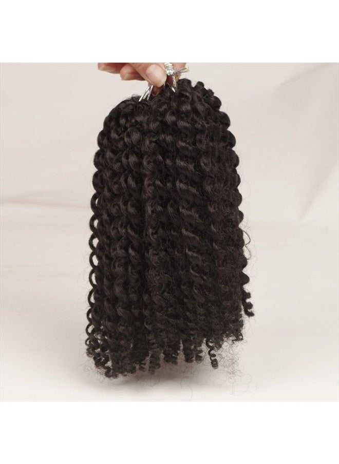 Sharopul - Kinky Curly Crochet Hair 8 Inch Short Marlybob Jerry Curl Natural Black Color Afro Kinky Twist Hair Crochet Soft Synthetic Crochet Braiding Hair Extention For Black Women(1B) - Image 1