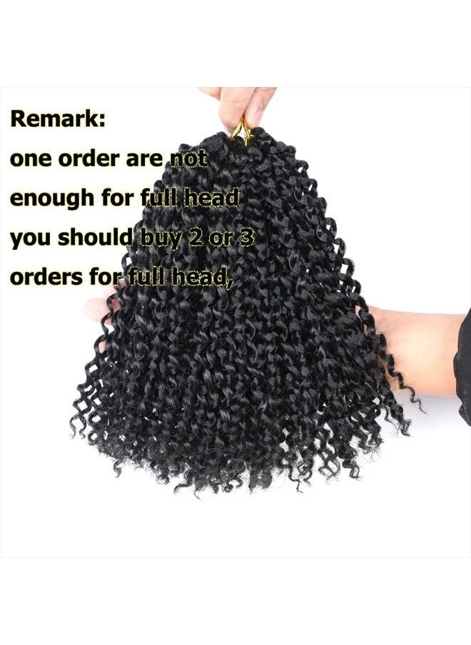Sharopul - Kinky Curly Crochet Hair 8 Inch Short Marlybob Jerry Curl Natural Black Color Afro Kinky Twist Hair Crochet Soft Synthetic Crochet Braiding Hair Extention For Black Women(1B) - Image 1