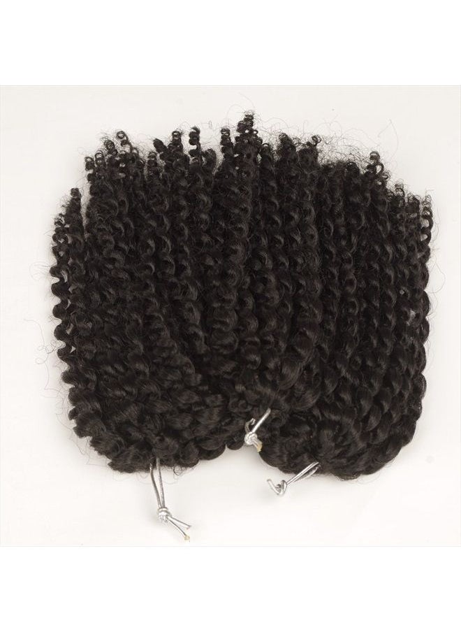 Sharopul - Kinky Curly Crochet Hair 8 Inch Short Marlybob Jerry Curl Natural Black Color Afro Kinky Twist Hair Crochet Soft Synthetic Crochet Braiding Hair Extention For Black Women(1B) - Image 1