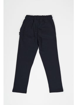 mmetalic Navy Blue Thick Cotton Elastic Waist Side Pocket 5-6-7-8-9-10-11-12 Years Old Boy Tracksuit Bottoms  - Image 5