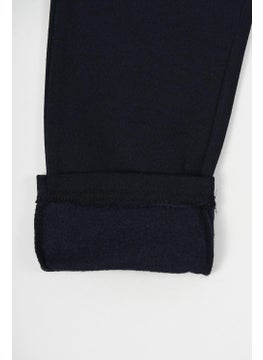 mmetalic Navy Blue Thick Cotton Elastic Waist Side Pocket 5-6-7-8-9-10-11-12 Years Old Boy Tracksuit Bottoms  - Image 4